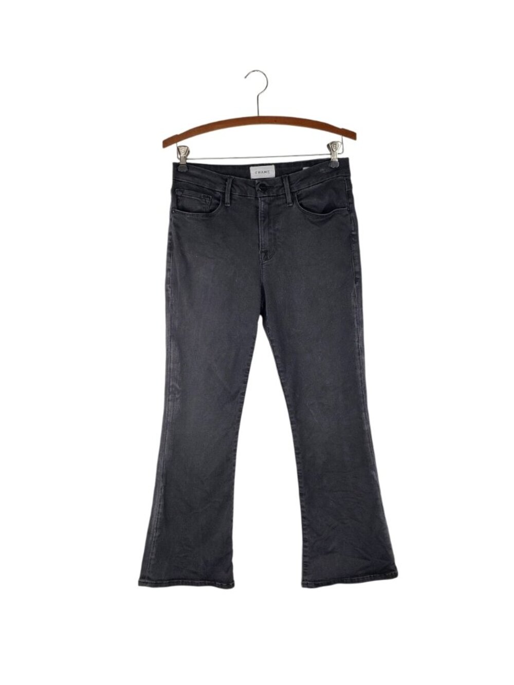 Frame Le Crop Mini Boot Jeans Washed Black Brisbane Sand Womens 28